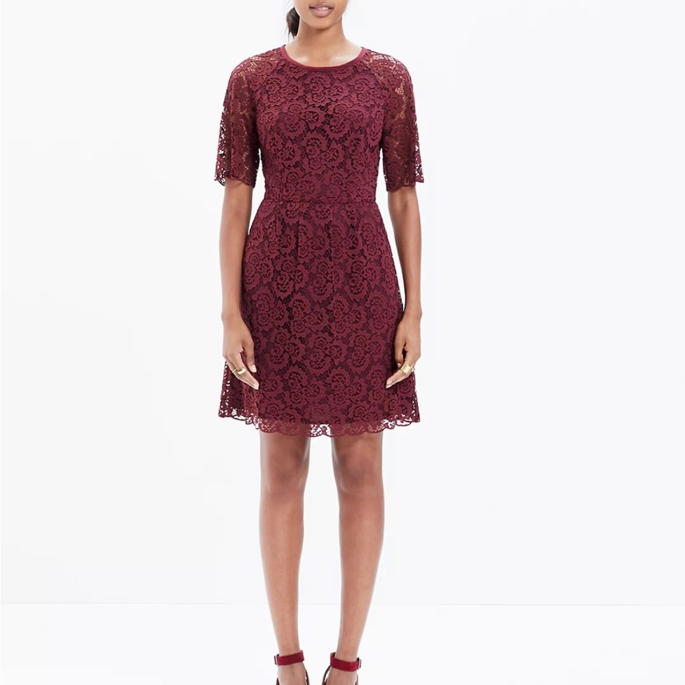 Madewell “Lace Magnolia Dress” in Cabernet- size 6